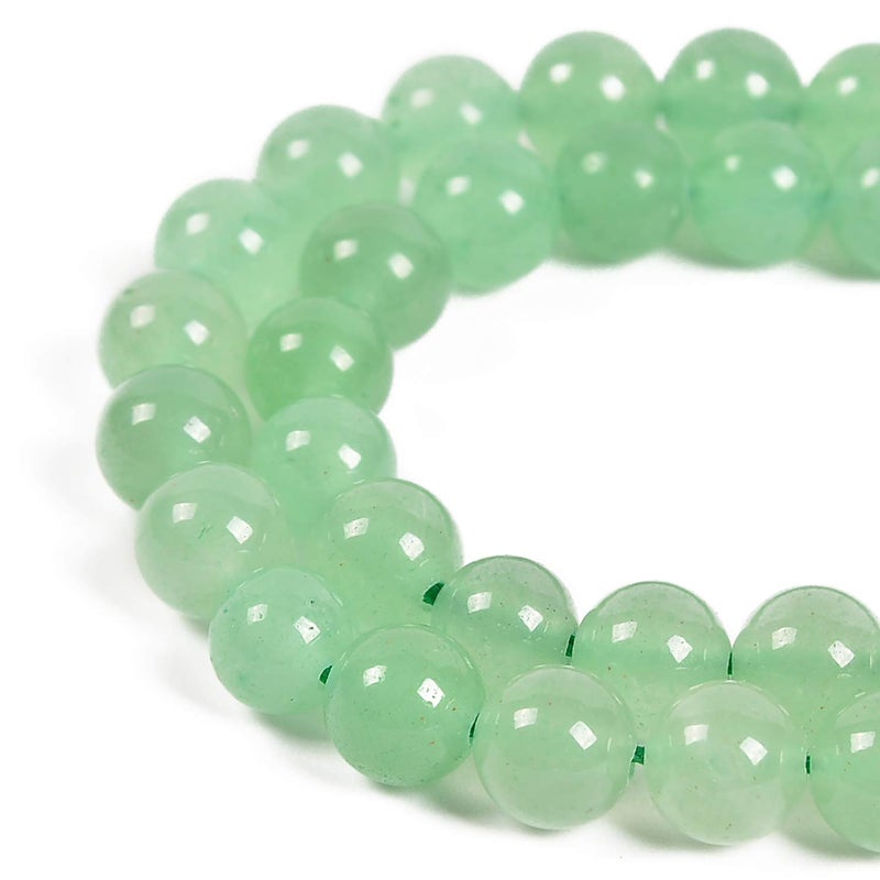 Nancybeads 45pcs 8mm Natural Green Aventurine Gemstone Round Spacer Loose Stone Beads for Jewelry Making 15.5" 1 Strand (Green Aventurine, 8mm 45Beads) - Image 1
